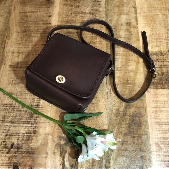 COACH VINTAGE BROWN LEATHER CROSSBODY SATCHEL - Picture 2 of 8